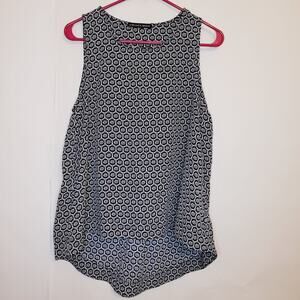 Harlow & Graham black and white geometric print sleeveless top Med Career boho